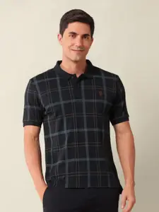 U.S. Polo Assn. Men Checked Polo Collar Cotton Slim Fit T-shirt