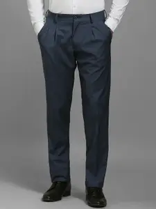 Louis Philippe Men Regular Fit Mid-Rise Pleated Trousers