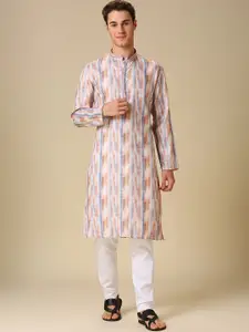 RAJUBHAI HARGOVINDAS Abstract Printed Mandarin Collar Straight Kurta