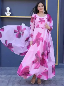 Raiyani Fashion Women Floral Print Maxi Ethnic Dress