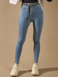 DOLCE CRUDO Women Skinny Fit High-Rise Stretchable Jeans