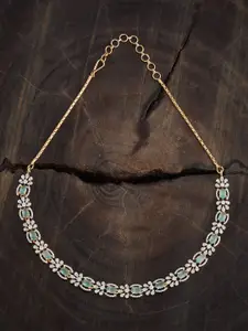 Kushal's Fashion Jewellery Embellished Bridal Gold-Plated Cubic Zirconia Studded Necklace