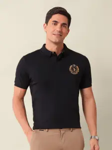 U.S. Polo Assn. Men Brand Logo Printed Polo Collar Cotton Slim Fit T-shirt