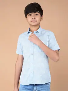 Crimsoune Club Boys Classic Fit Spread Collar Graphic Printed Cotton Casual Shirt