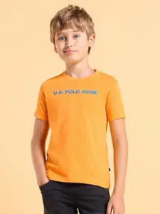 U.S. Polo Assn. Kids Boys Graphic Printed Round Neck Cotton T-shirt