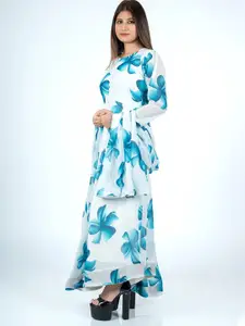 Raiyani Fashion Women Cotton Floral Printed Fit & Flare Maxi Dress