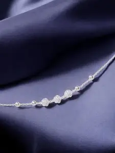 Taraash 925 Sterling Silver Floral Shaped Charm Anklet