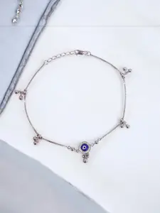 Taraash 925 Sterling Silver Evil Eye Charm Anklet