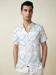 Thomas Scott Men Embroidered Regular Fit Casual Shirt