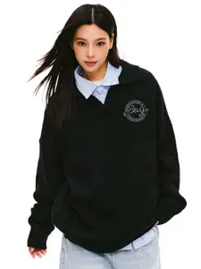 DressBerry Women V-Neck Embroidered Sweater