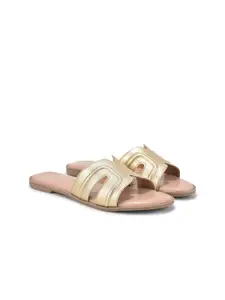 DressBerry Women Textured Open Toe Flats