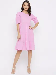 Chemistry Women Puff Sleeves A-Line Dress