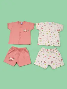 V-Mart Infant Pack Of 2 Printed Shirt With Shorts