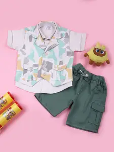 V-Mart Boys Printed Shirt With Shorts