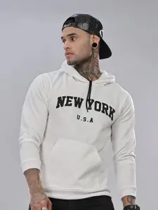 FABRIPPLE Men Printed Hooded Pullover Sweatshirt