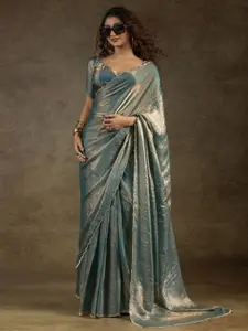 Saree mall Embellished Beads and Stones Satin Ready to Wear Sarees