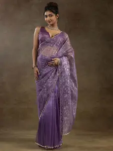 Saree mall Embellished Beads and Stones Organza Ready to Wear Sarees