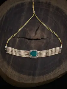 Kushal's Fashion Jewellery Gold-Plated Cubic Zirconia Studded Necklace