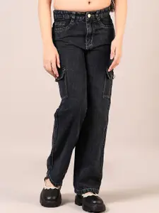 V-Mart Girls Regular Fit Mid-Rise Cotton Cargo Jeans