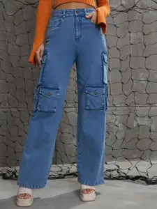 SASSAFRAS Women Comfort High-Rise Acid Wash Jeans