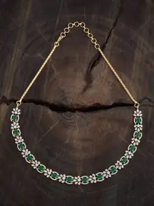 Kushal's Fashion Jewellery Embellished Bridal Gold-Plated Cubic Zirconia Studded Necklace