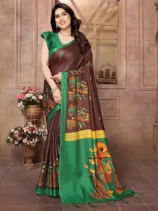 KALINI Kalamkari Printed Saree with Blouse Piece