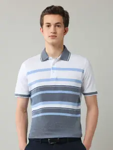Arrow Men Striped Polo Collar Cotton T-shirt