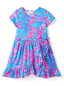 CrayonFlakes Girl Floral Printed Cotton A-Line Dress