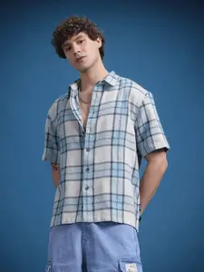 The Roadster Lifestyle Co. Comfort Checked Pure Cotton Oversized Casual Shirt