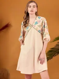 all about you Floral Printed Puff Sleeve Fit & Flare Dress