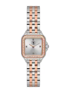 SANTA BARBARA POLO & RACQUET CLUB Women Square Dial & Stainless Steel Bracelet Style Watch