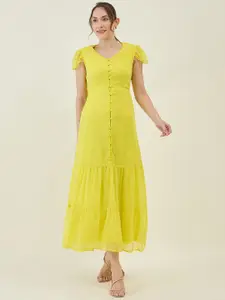 aayu Women Layered Maxi Fit and Flare Dress