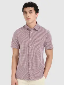 Tommy Hilfiger Men Spread Collar Micro Checked Cotton Casual Shirt