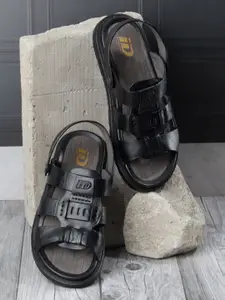 ID Men Leather Comfort Slip-On Sandals