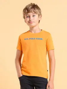 U.S. Polo Assn. Kids Boys Graphic Printed Round Neck Cotton T-shirt