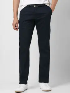 Van Heusen Sport Men Checked Slim Fit Mid-Rise Chinos