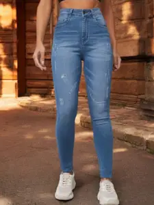 DOLCE CRUDO Women High-Rise Light Fade Skinny Fit Stretchable Jeans