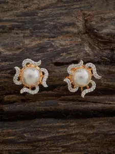Kushal's Fashion Jewellery Rose Gold-Plated Zircon Embellished Bridal Contemporary Studs