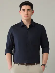 Arrow Men Classic Slim Fit Spread Collar Textured Cotton Formal Shirt