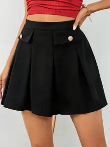 ADDYVERO Women Pleated Flared Mini Skirt
