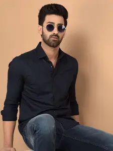 Crimsoune Club Men Classic Slim Fit Abstract Printed Cotton Casual Shirt