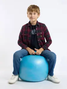 U.S. Polo Assn. Kids Boys Classic Fit Spread Collar Checked Cotton Casual Shirt