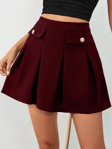 ADDYVERO Women High Waist A-Line Mini Skirt