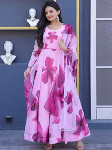 Raiyani Fashion Floral Print Crepe Fit & Flare Maxi Dress