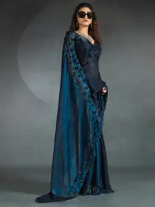 Saree mall Embellished Sequinned Satin Sarees