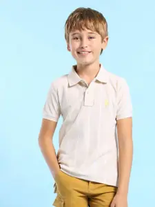 U.S. Polo Assn. Kids Boys Striped Polo Collar Cotton T-shirt