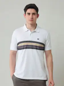 Arrow Sport Men Brand Logo Striped Polo Collar Pockets T-shirt