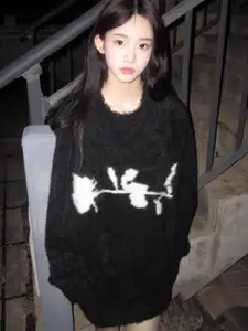 DressBerry Women Round Neck Long Sleeves Pullover Sweaters