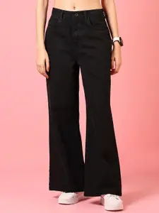 V-Mart Women Wide Leg Mid-Rise Cotton Jeans