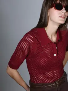 Vero Moda Women Cotton Crochet Shirt Style Top